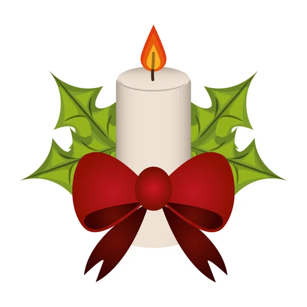 Kerze der Weihnachtszeit Design — Stockvektor