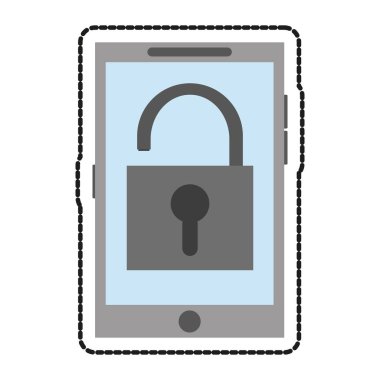 İzole asma kilit ve smartphone tasarım