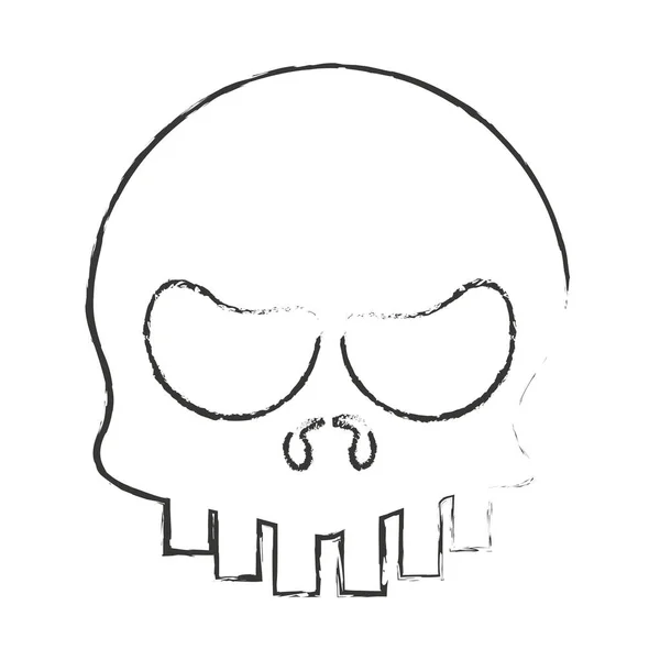 İzole kafatası karikatür tasarım — Stok Vektör