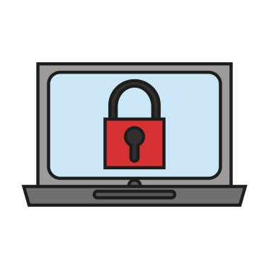 Laptop tasarım içinde izole asma kilit