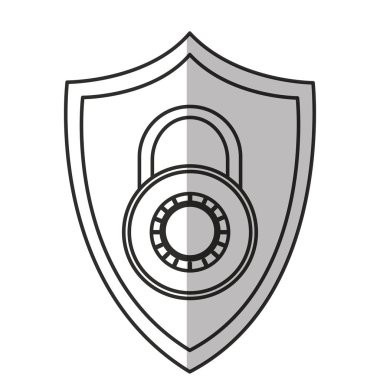 Kalkan tasarım içinde izole asma kilit