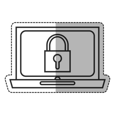 Laptop tasarım içinde izole asma kilit