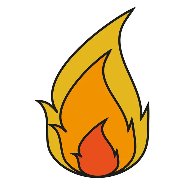 Diseño de llama aislada — Vector de stock