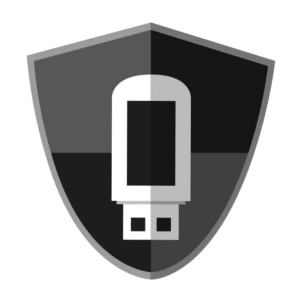 孤立的 usb 内屏蔽设计 — 图库矢量图片