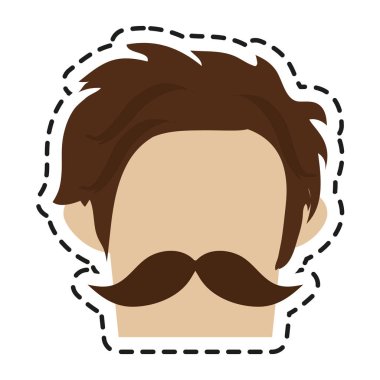 İzole hipster adam baş tasarım