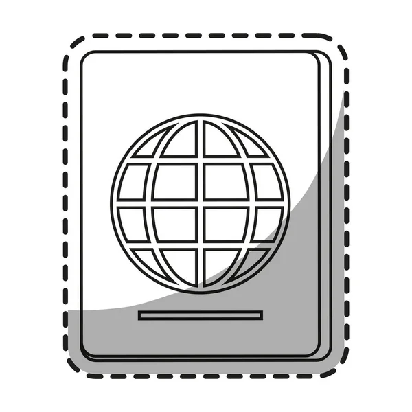 Passaporte isolado do desenho e modelo de viagem —  Vetores de Stock