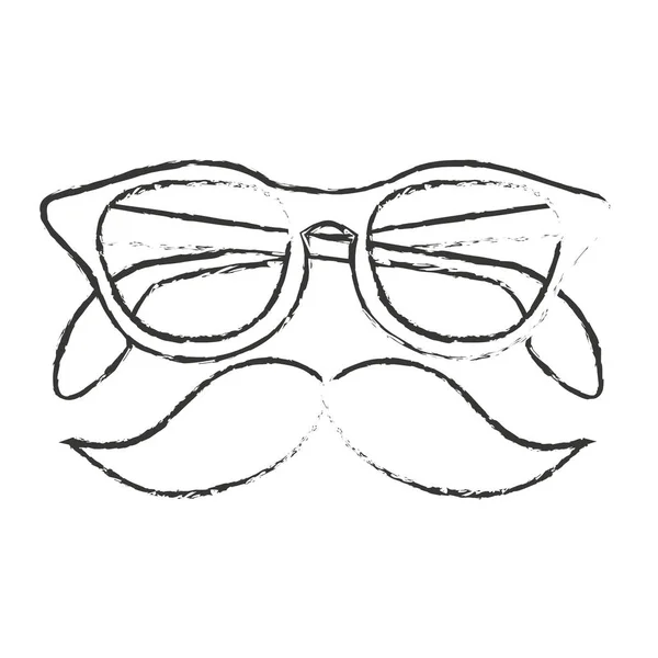 Lunettes hipster isolées et moustache design — Image vectorielle