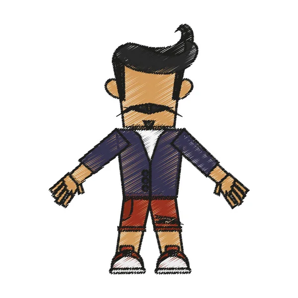 Diseño de hombre hipster aislado — Vector de stock