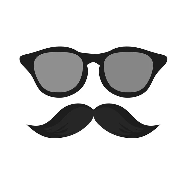 Изолированные очки хипстера и усы — стоковый вектор