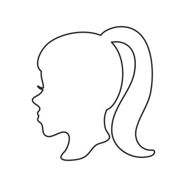 İzole kadın baş profil tasarımı