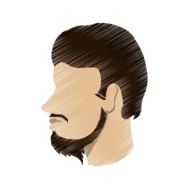 Adam baş profil tasarımı çizgili