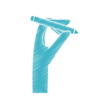 İzole insan el ve kalem tasarım