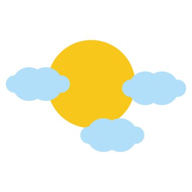 İzole güneş ve bulutlar tasarımı