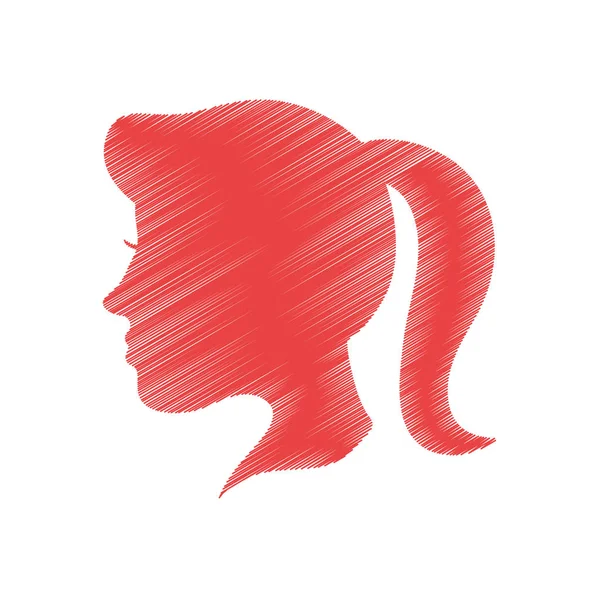 Çizgili kadın baş profil tasarımı — Stok Vektör
