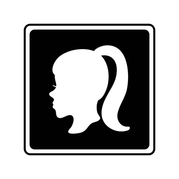 Isolierte Frau Kopfprofil Design — Stockvektor