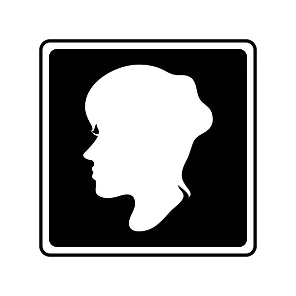 Isolated woman head profile design — Stock Vector