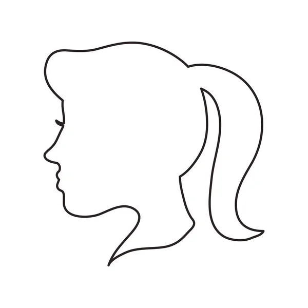 Diseño de perfil de cabeza de mujer aislada — Vector de stock