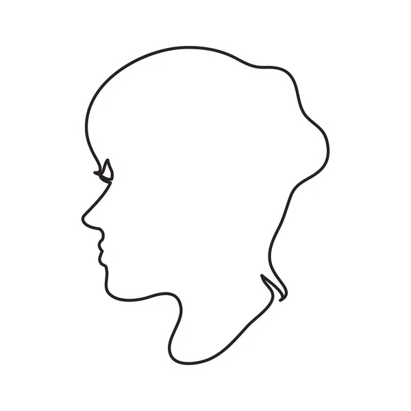 孤立的女人头部轮廓设计 — 图库矢量图片