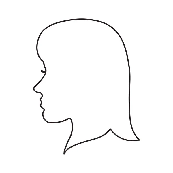 Изолированный женский профиль — стоковый вектор