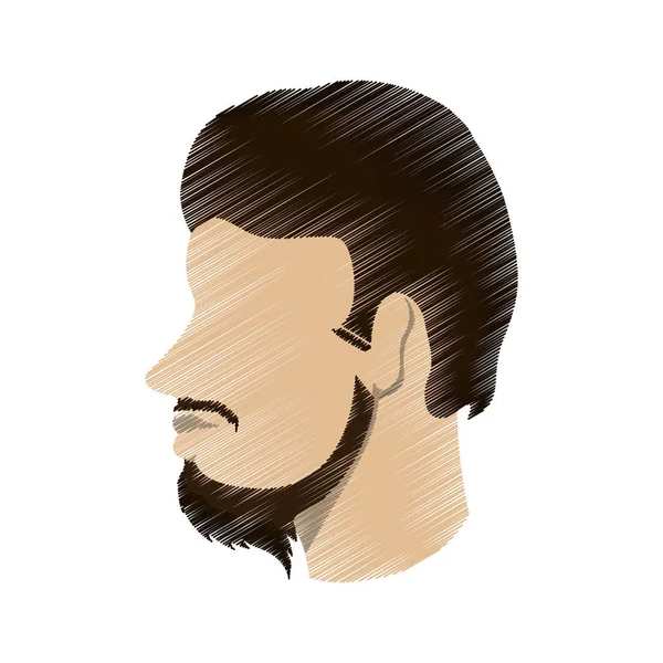 Diseño de perfil de cabeza de hombre rayado — Vector de stock