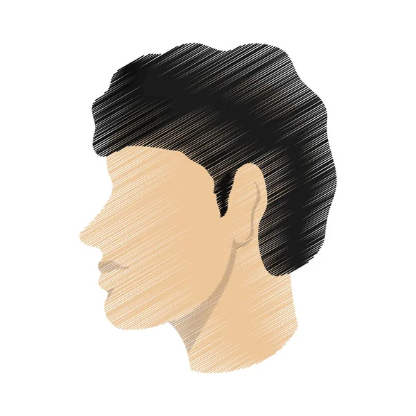 Diseño de perfil de cabeza de hombre rayado — Vector de stock