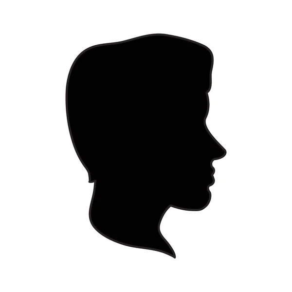 Diseño de perfil de cabeza de hombre aislado — Vector de stock