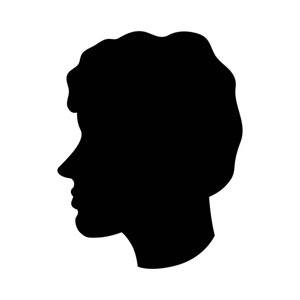 Diseño de perfil de cabeza de hombre aislado — Vector de stock