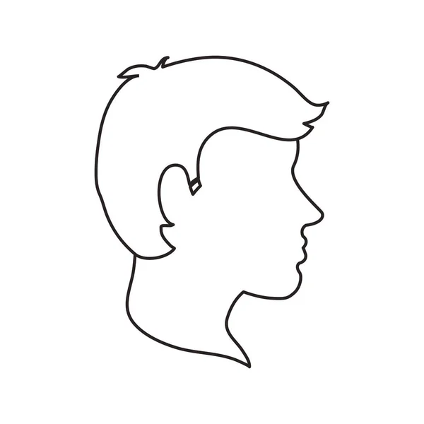 Diseño de perfil de cabeza de hombre aislado — Vector de stock