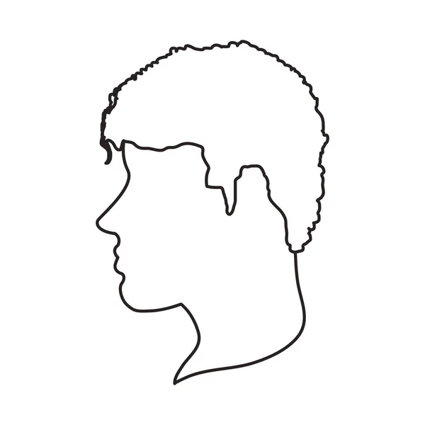 Elszigetelt ember feje profil tervezés — Stock Vector