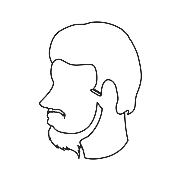 Isoliert Mann Kopf Profil Design — Stockvektor