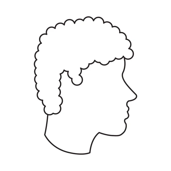 고립 된 남자 머리 프로 파일 디자인 — 스톡 벡터