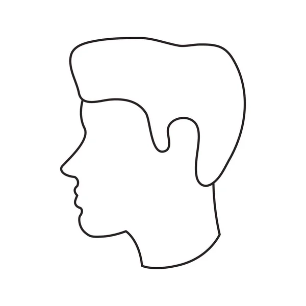Απομονωμένος ο άνθρωπος το κεφάλι προφίλ σχεδιασμός — Διανυσματικό Αρχείο