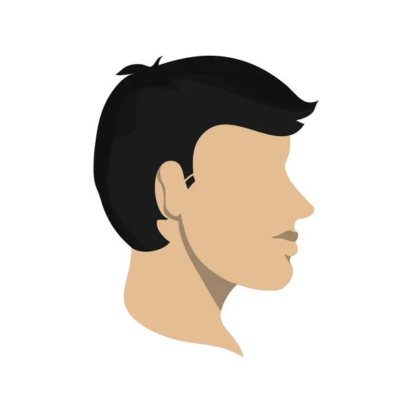 Desain profil kepala pria yang terisolasi - Stok Vektor