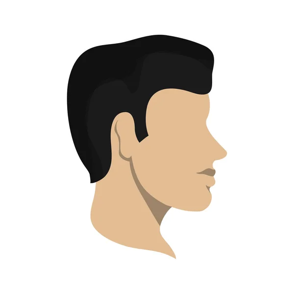 Diseño de perfil de cabeza de hombre aislado — Vector de stock