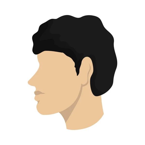 Diseño de perfil de cabeza de hombre aislado — Vector de stock
