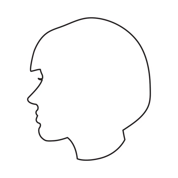고립 된 남자 머리 프로 파일 디자인 — 스톡 벡터