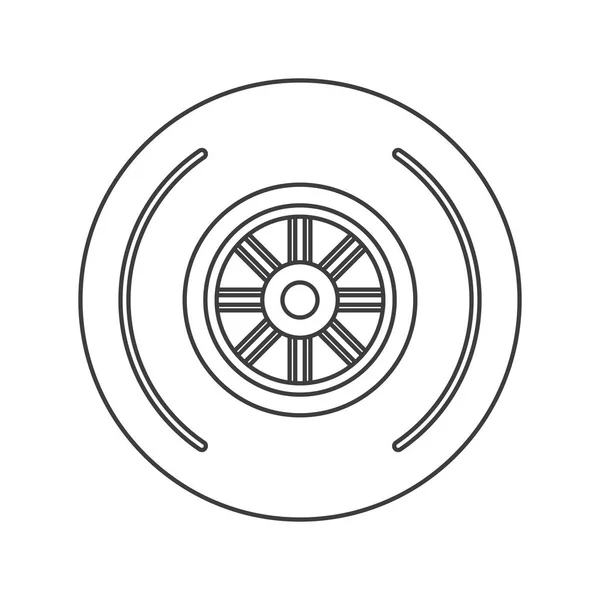 Diseño de la rueda del vehículo aislado — Vector de stock
