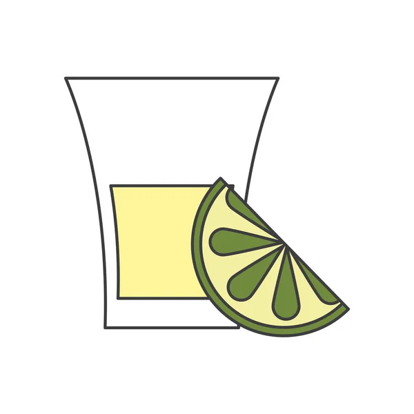 Изолированная текила с лимонным дизайном — стоковый вектор