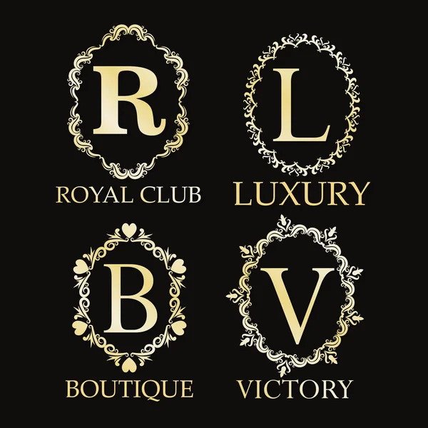 Lyxiga royal club boutique och seger design — Stock vektor