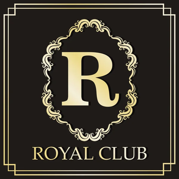 Royal club met ornament design — Stockvector