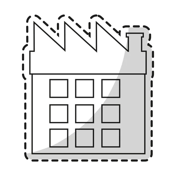 Isolierte Fabrikgebäudekonstruktion — Stockvektor