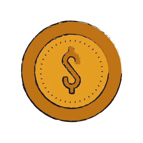 Isolated coin design — Stock Vector