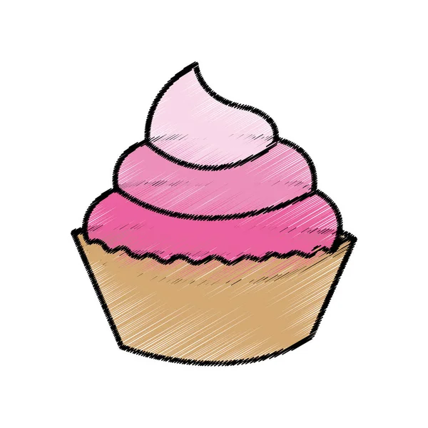 Diseño de cupcake aislado — Vector de stock