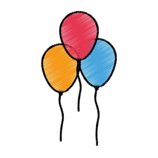 Globos aislados de diseño de cumpleaños — Vector de stock