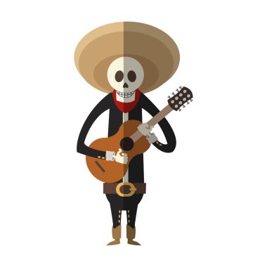 İzole Meksikalı erkek kafatası tasarımı