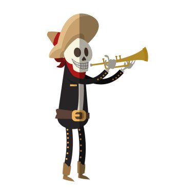 İzole Meksikalı erkek kafatası tasarımı