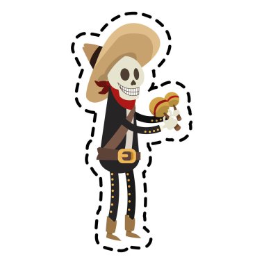 İzole Meksikalı erkek kafatası tasarımı