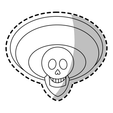 İzole Meksikalı erkek kafatası tasarımı