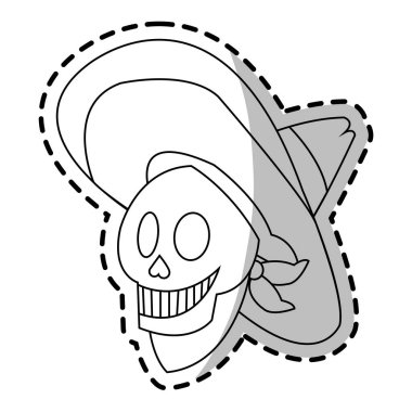 İzole Meksikalı erkek kafatası tasarımı