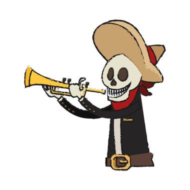 İzole Meksikalı erkek kafatası tasarımı